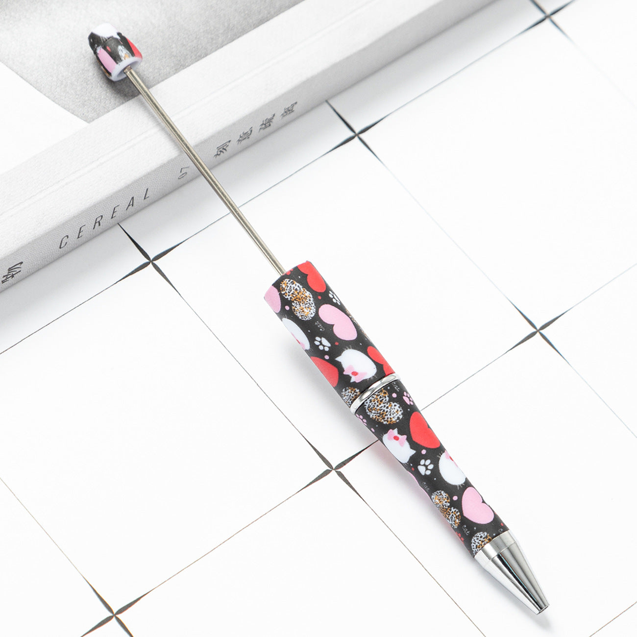 Wholesale Beadable Pens Cow Print Leopard Print Christmas Plastic Pen DIY for Beaded